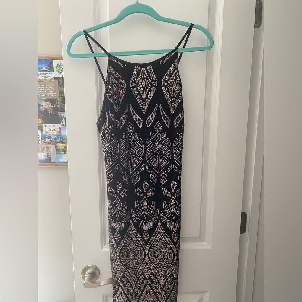 Black and Gold Mini Dress
